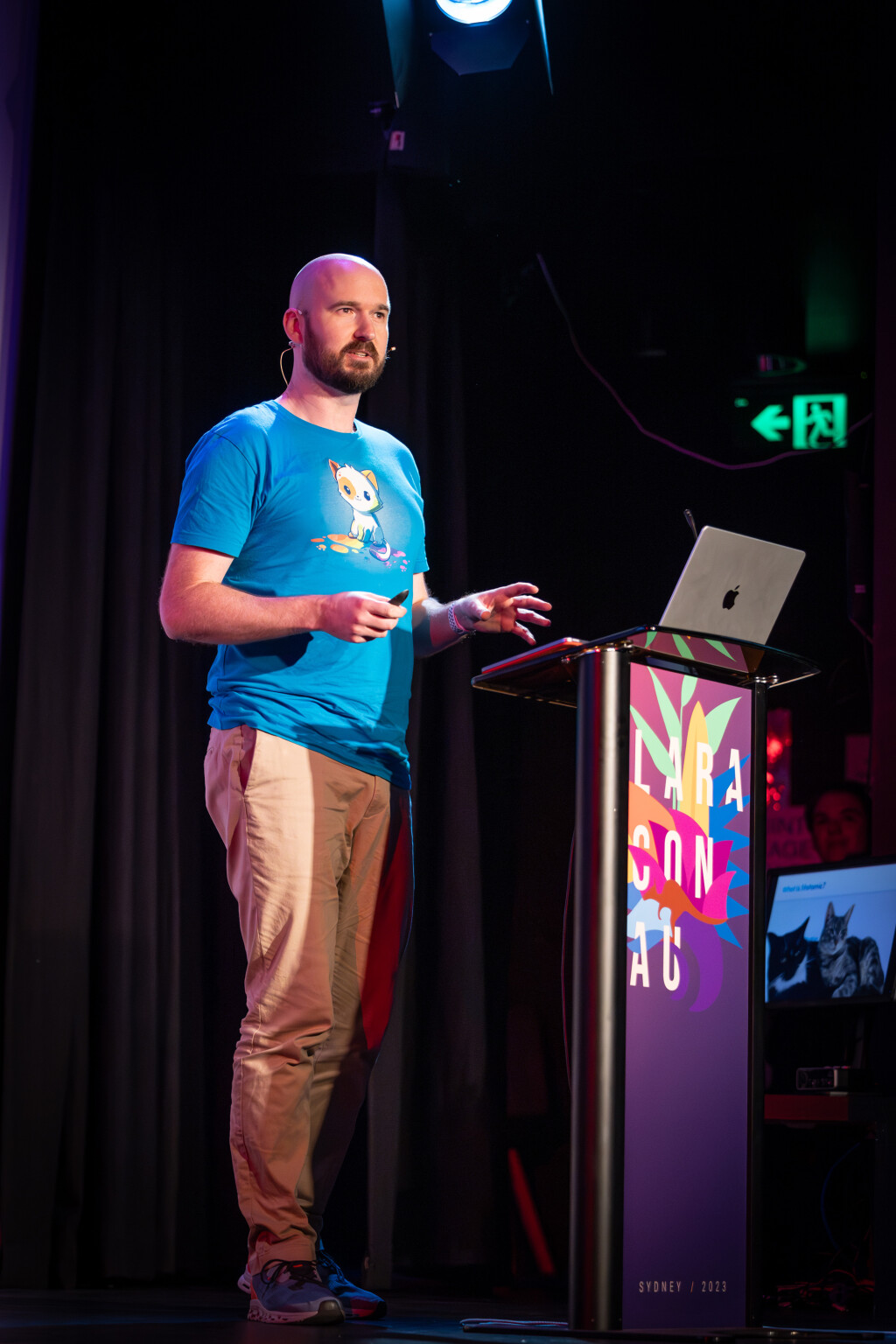 Marty Friedel speaking at Laracon AU 2023